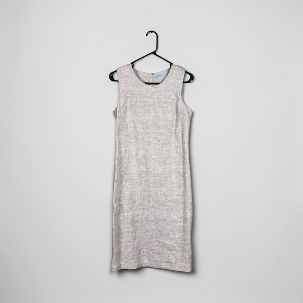 J Mclaughlin Linen Xandra Dress Size 6 Coastal Euro Summer Minimalist Lagom - Picture 2 of 8